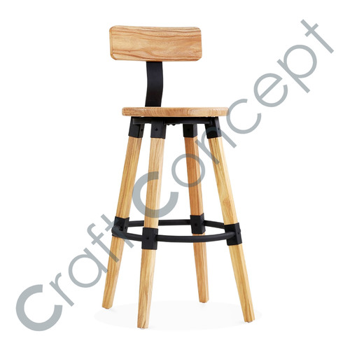 Wood & Metal Bar Chair No Assembly Required