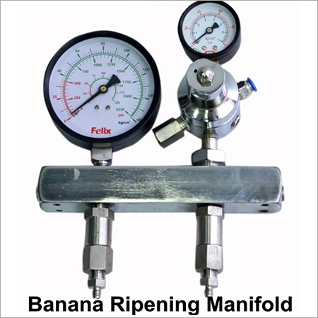 Banana Ripening Manifold - Stainless Steel, 15x10x5 cm, Dual Pressure Gauges | Ethylene Control, Precise Monitoring, Efficient Ripening