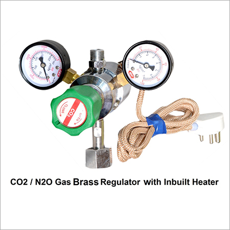 CO2 - N2O Gas Brass Regulator with Inbuilt Heater