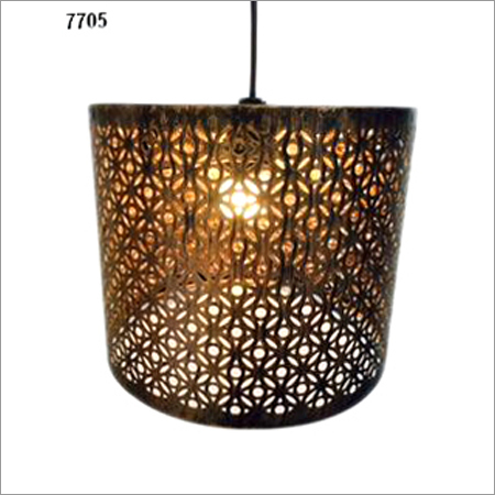 Etched Lamps - Metal, Round Shape | Modern Design, Electric Power Source, Brown Finish