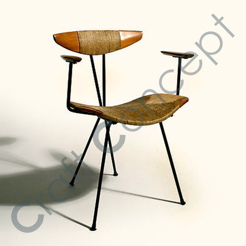 Wood & Metal Armchair No Assembly Required