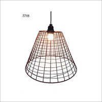 Brown Rustic Metal Wire Basket Lamp