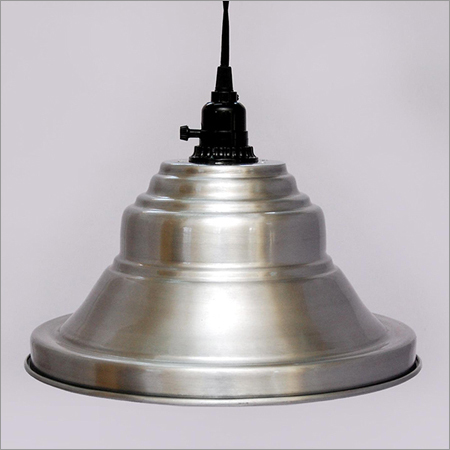 Aluminium Pendant Lamp - Silver Metal, 40-60 Watt Electric Power Source | Modern Empire Shape Design