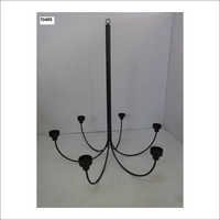 Metal Chandelier - Metal, 20-25 Inch Size | Modern Straight Design In Elegant Black Finish