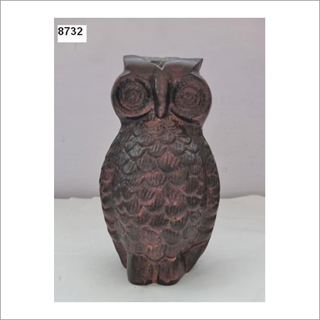 Brown Undercut Owl Sculpture