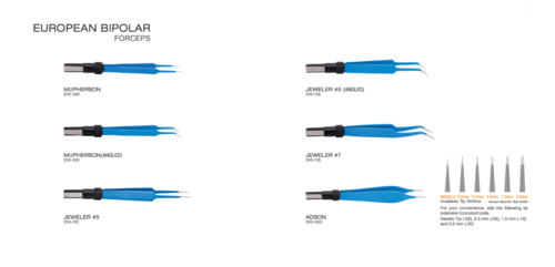 Steel European Bipolar Forceps