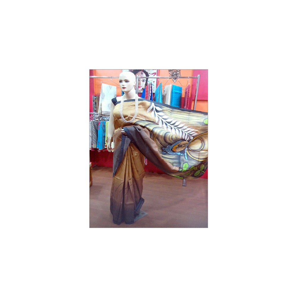Acid Painting In Silk With Blouse