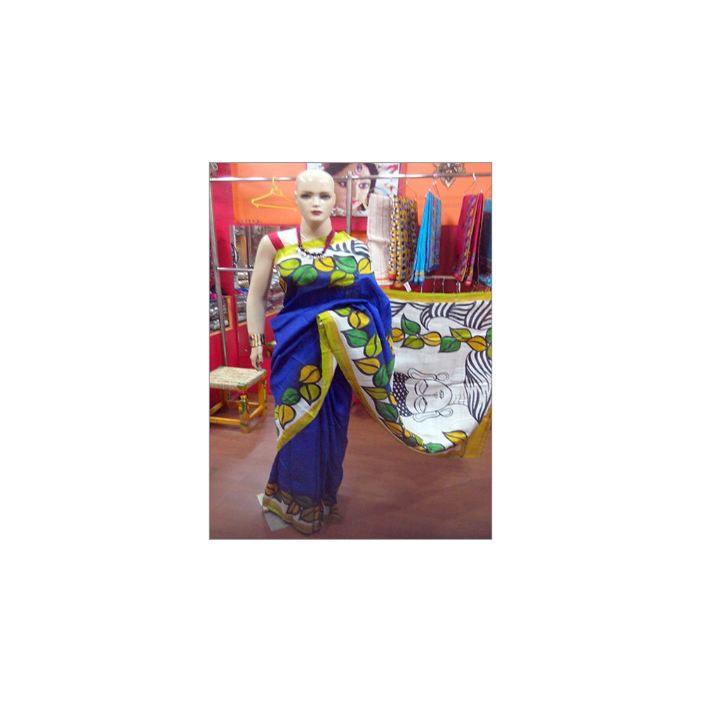Acid Painting In Silk With Blouse