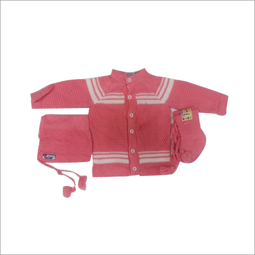 Baby Suit - Knitted Wool, 0-3 Months, Pink | Soft Fabric, Warmth, Easy Wear, Stylish Design