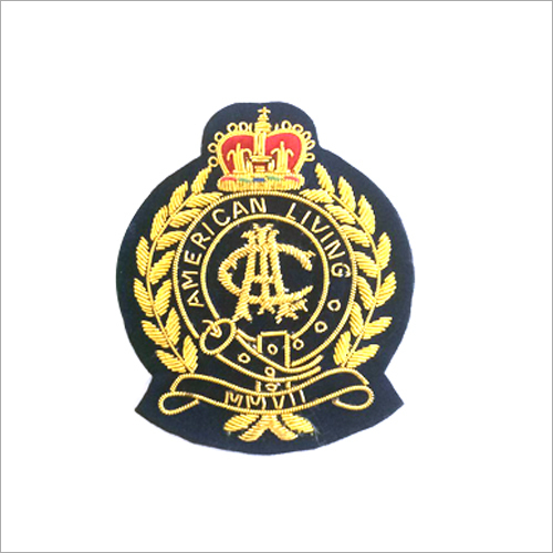 Hand Made Bullion Wire Embroidered Blazer Badge