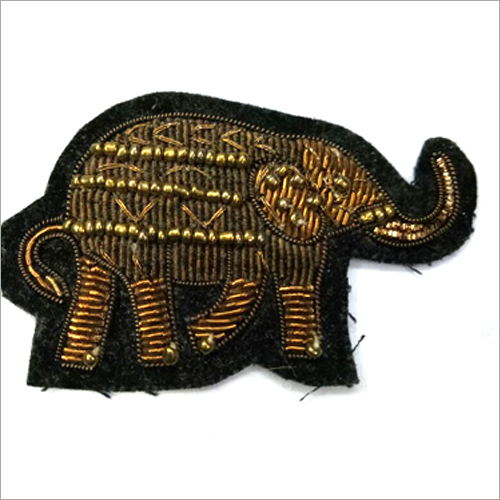 Hand Made Elephant Embroidered Badges