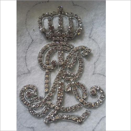 Hand Made Silver Bullion Thread Embroidered Badges