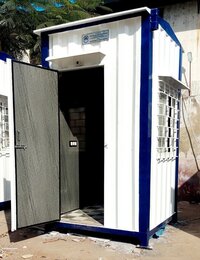 Portable Security Guard Cabin - Color: White Blue