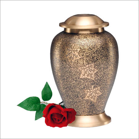 Brass 2031-L- Falling Leaves Cremation Urns