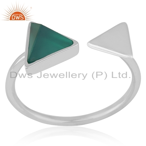 White Rhodium Plated Silver Gemstone Ring Size: Us Size 4 To 10