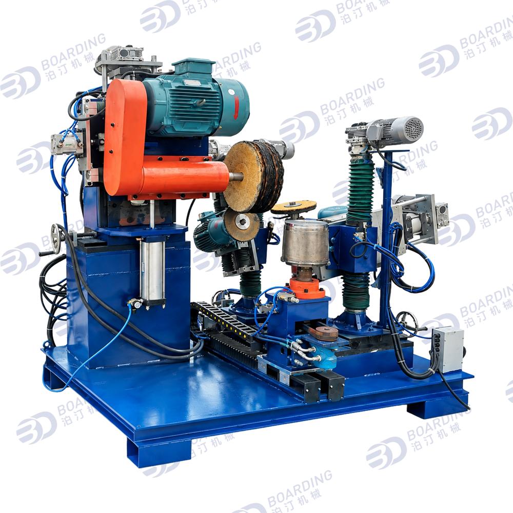 Cookware Three heads bottom, outside body and angle polishing machine