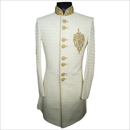 Men's Plain White Sherwani