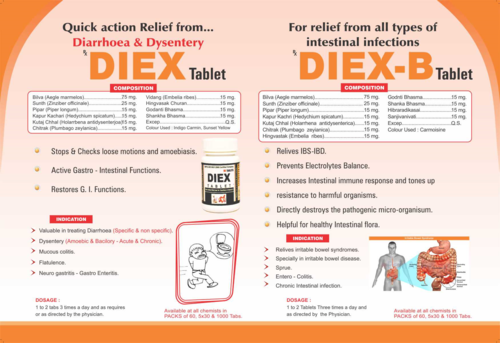Ayurvedic Herbal Tablet For IBS-IBD - Diex-B Tablet
