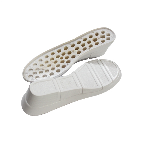 White PVC Sandal Sole - PVC Material, White Color | Stylish Design, Easy Cleaning, Quick Dry, Washable, Durable Comfort