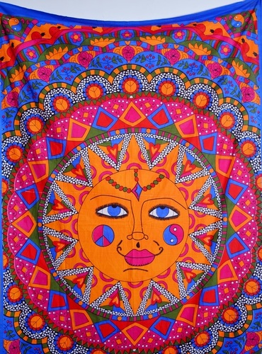 Face Print Mandala Wall Tapestries