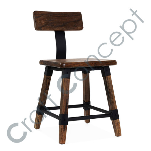 Bastille Dining Chair - Dark Brown Wood Finish, Eco-Friendly Design with Industrial Flair