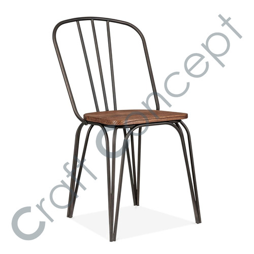 Wood & Metal Chair No Assembly Required