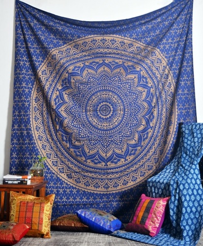 Dark Blue Indian Mandala Tapestries