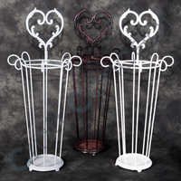 White/ Bronze Metal Umbrella Stand No Assembly Required