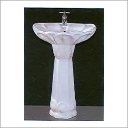 22x17 Ceramic Pedestal Wash Basin - White, Glossy Finish | Easy Cleaning, Elegant Design, Smooth Water Flow