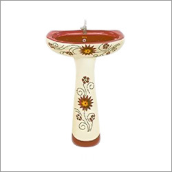 Printed Pedestal Ceramic Wash Basin