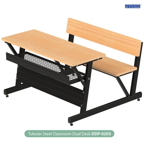 Epoxy Powder Coated Tubular Steel Classroom Study Dual Desk Ddp-0203