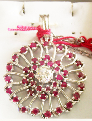 Ruby Solitaire Round Pendant