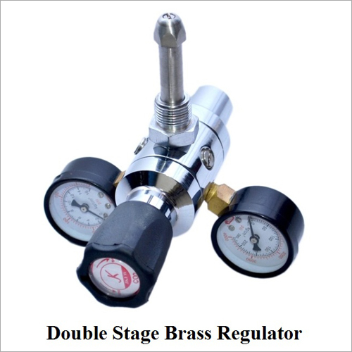 Double Stage Brass Regulator - Brass, 10x8x5 cm, 1/4" NPT Connection | Dual Stage, Precise Control, Accurate Gauges