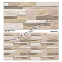 Stone Elevation Tiles - 300x60mm, Beige And Cream Glazed Finish | Heat Insulation And Non-slip Properties