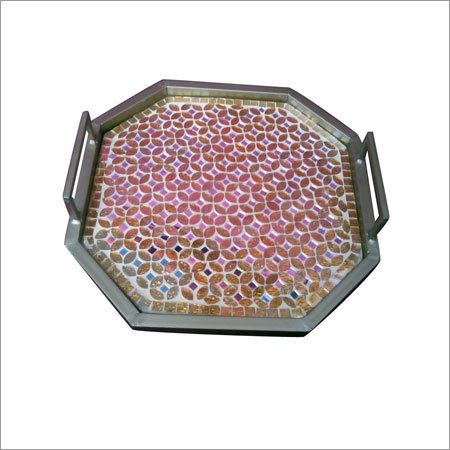 Grey And Pink Decorative Kitchen Tray