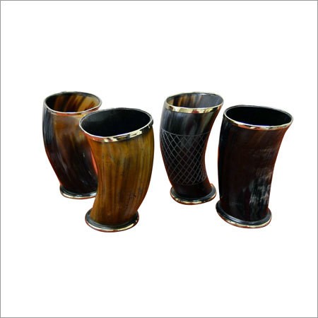 Brown And Gold Horn Glass