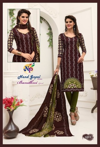 COTTON BANDHANI SPECIAL PRINTED DRESS MATERIAL