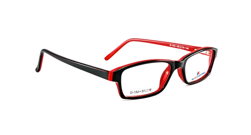 D-154 Red & Black Frame - Red & Black, Unisex Design