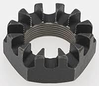 Agricultural Machinery Casle Nuts - Metal Composition, Black Finish | Industrial & Commercial Use