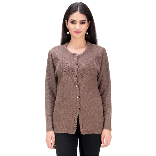 Embroidered Cardigans - Viscose, S-XL, Brown | Soft Fabric, Stylish Embroidery, Comfortable Fit