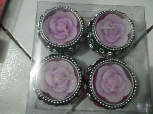 Homemade Rose Pattern Candles