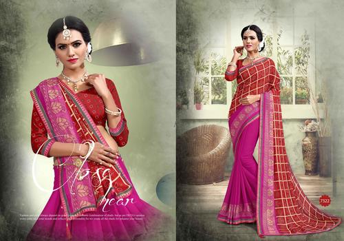 Printed Sarees - Georgette Material, Latest Printed Design | Perfect for Family Reception, Available in Various Colors