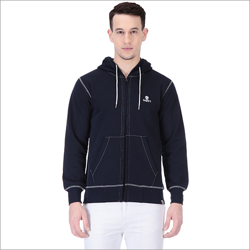 Zipper with Hood - Cotton, Multiple Sizes, Navy | Warmth, Comfort, Style, Durability, Zip Closure, Hood, Long Sleeve