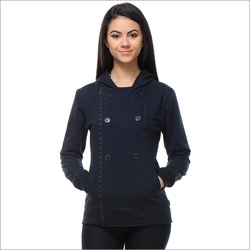 Hooded - Cotton, S-XL, Navy | Double-Breasted Closure, Warmth, Comfort, Durable, Fashionable, Versatile, Kangaroo Pocket