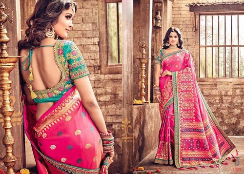 Pink Patola Silk Designer Saree Supplier