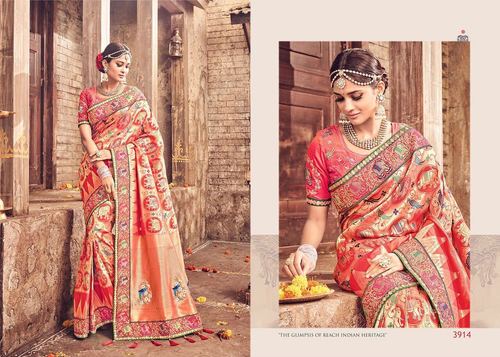 Orange Patola Silk Saree Wholesaler In India
