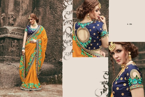 Mustard Fancy Ethnic Sarees Online