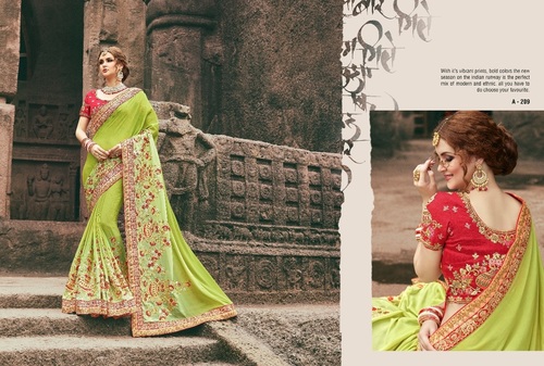 Green Double Shade Ethnic Saree Online