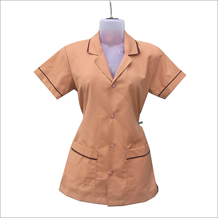 Brown Nurse Coat - Durable Cotton Blend, Medium Size, Rich Brown Color | Professional Hospital Uniform for Healthcare Personnel