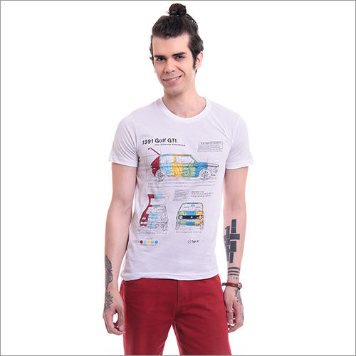 Printed Cool Look T-Shirts - Cotton, S-XXL, White | Soft Fabric, Durable Sublimation Print, Comfortable Fit